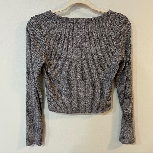 NWOT American Eagle Heather Grey Crewneck Long Sleeve Sweater Top Size Medium - Picture 5 of 6